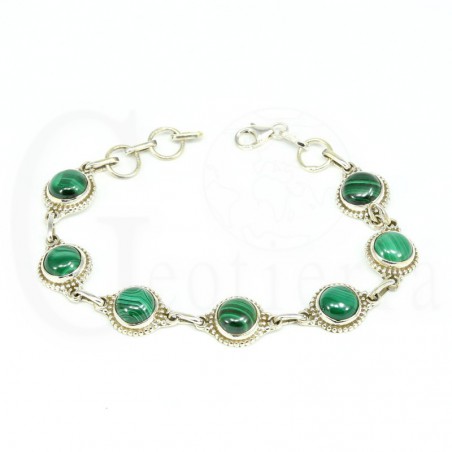 pulsera malaquita plata