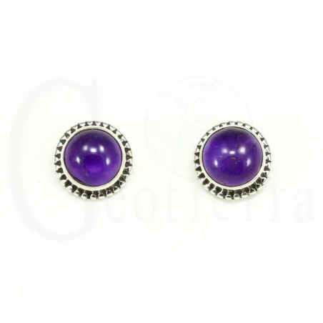 pendientes amatista plata
