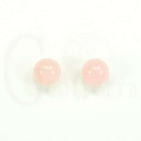 pendientes cuarzo rosa 10mm