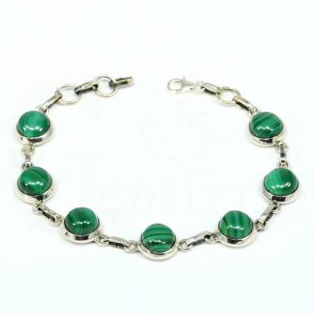 pulsera malaquita plata