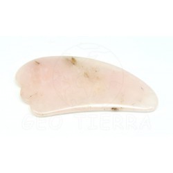 Masajeador gua sha de cuarzo rosa
