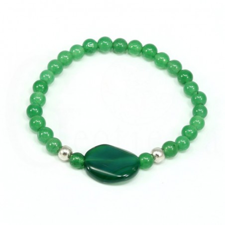 Pulsera ágata verde bola 6 mm
