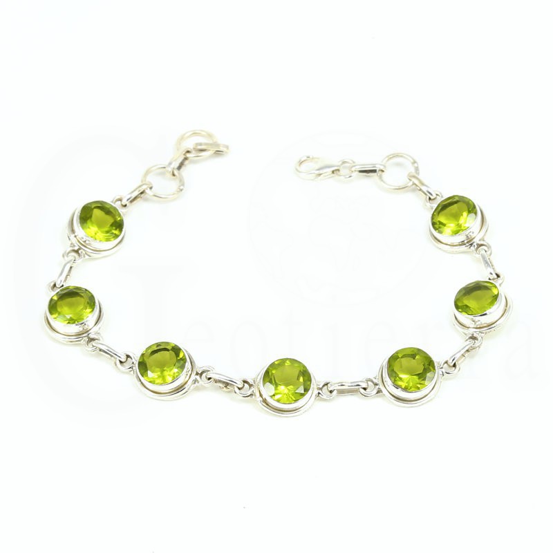 pulsera peridoto plata