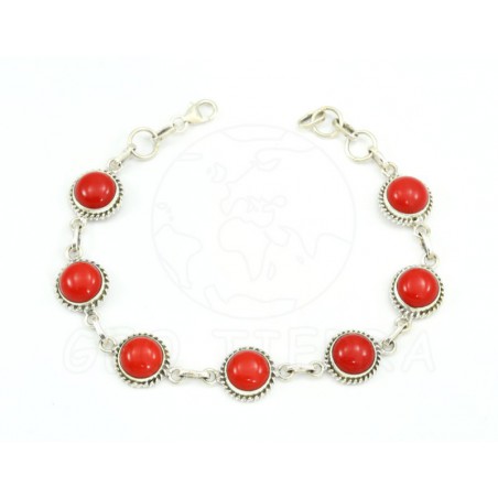 pulsera coral plata