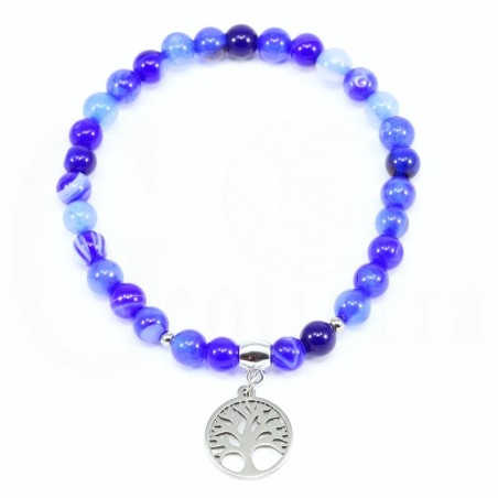 pulsera arbol vida agata azul