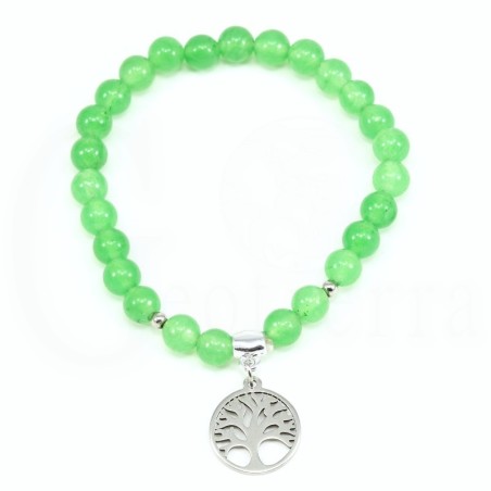 pulsera arbol vida cuarzo verde