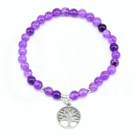 pulsera arbol vida cuarzo morado