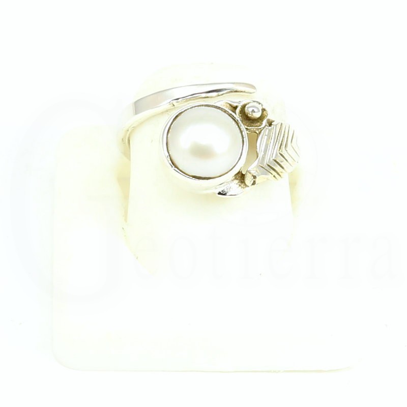 anillo perla plata