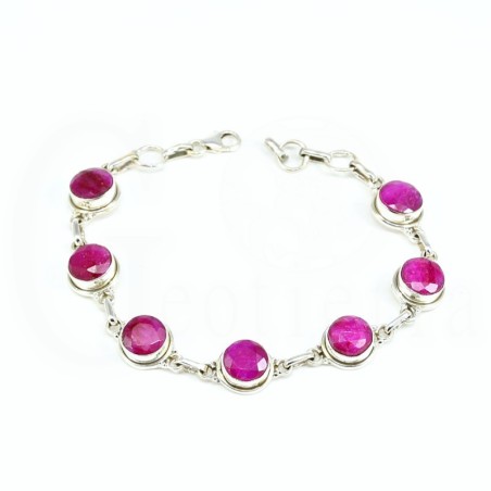 pulsera rubi plata