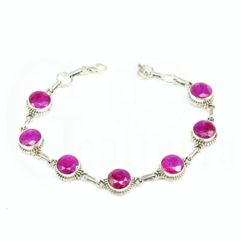 pulsera rubi plata