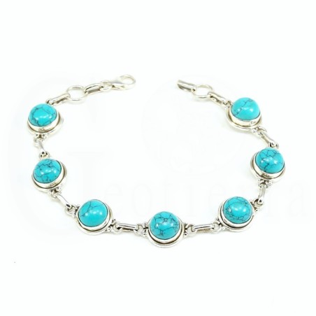 pulsera turquesa plata