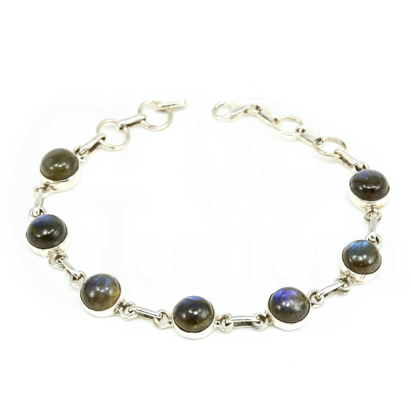 pulsera labradorita plata