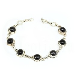 pulsera onix negro plata