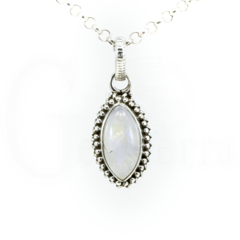 colgante piedra luna plata