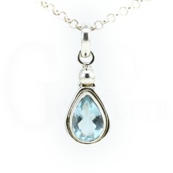 colgante topacio azul plata