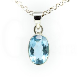 colgante topacio azul plata