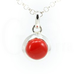 Colgante coral y plata