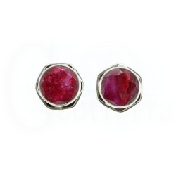 pendientes rubi plata