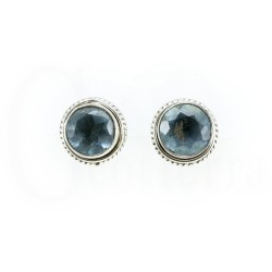 pendientes topacio azul plata