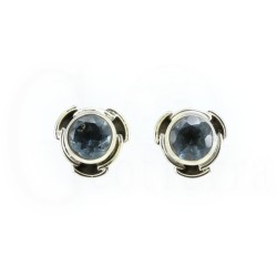 pendientes topacio azul plata