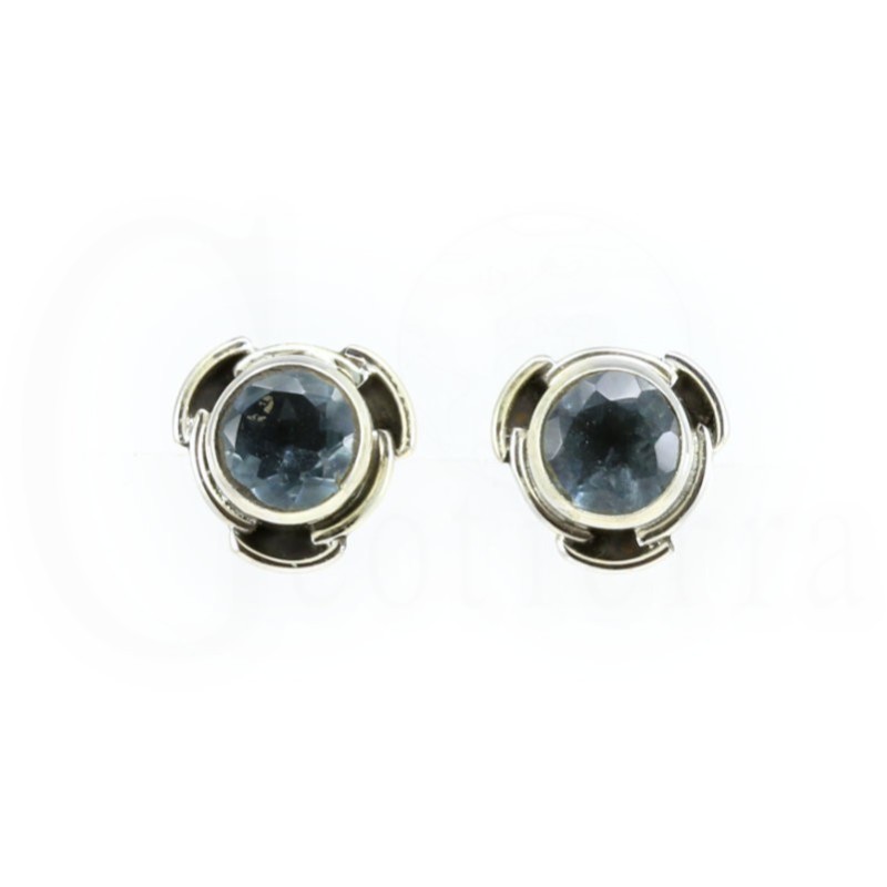 pendientes topacio azul plata
