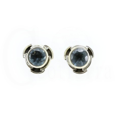 pendientes topacio azul plata