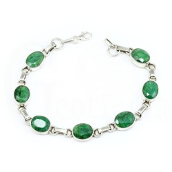 pulsera esmeralda y plata