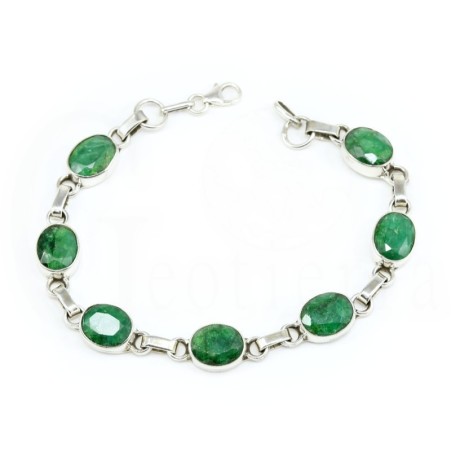 pulsera esmeralda y plata