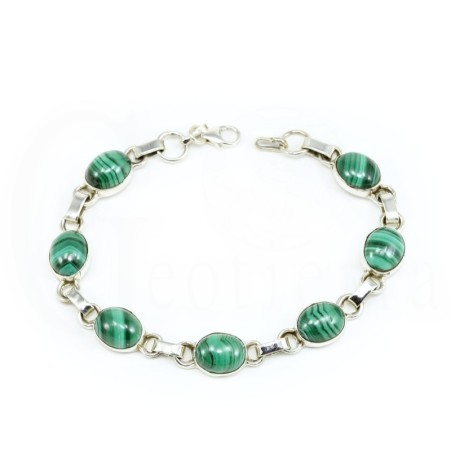 pulsera malaquita plata