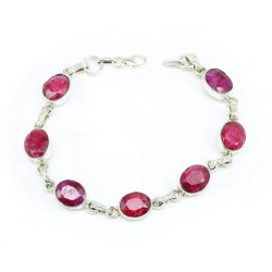pulsera rubi plata