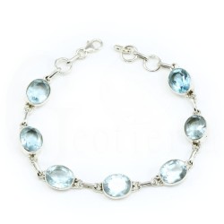 pulsera topacio azul plata