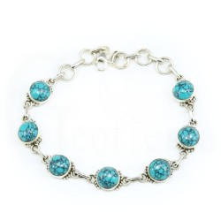 pulsera turquesa plata