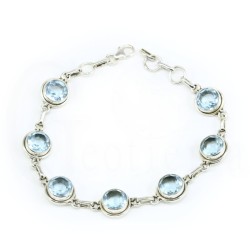 pulsera topacio azul plata