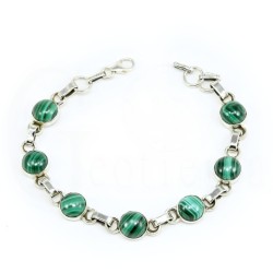 pulsera malaquita plata