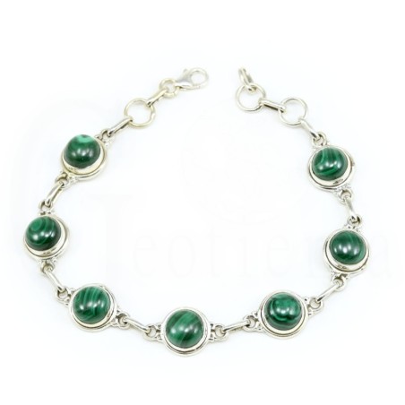 pulsera malaquita plata