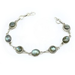 pulsera labradorita plata