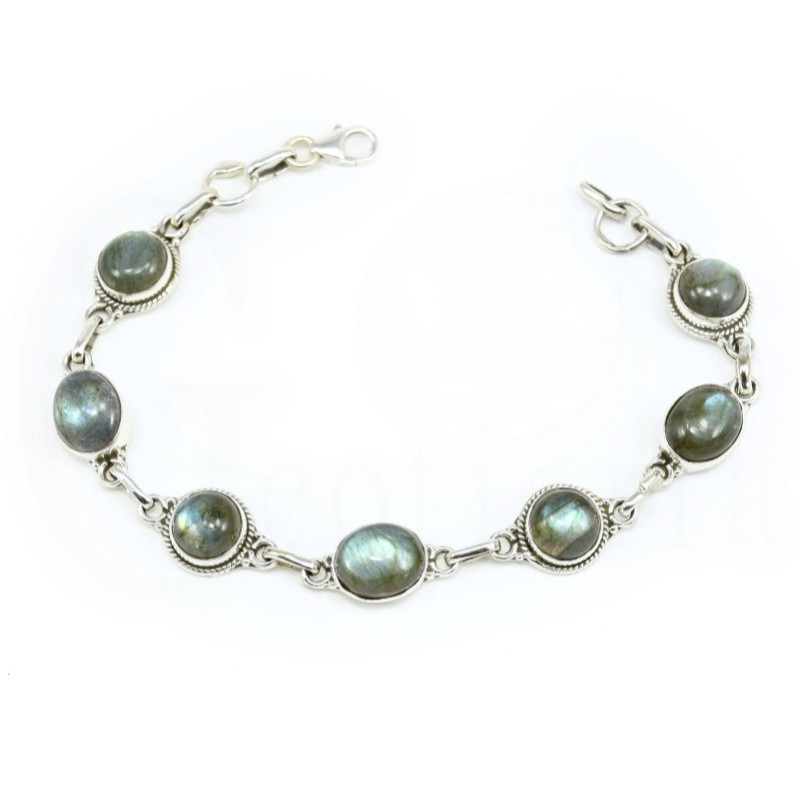 pulsera labradorita plata