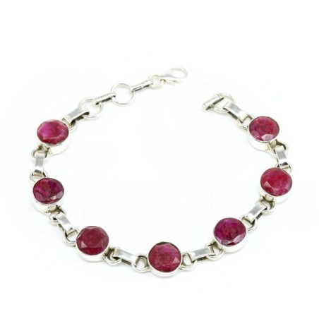 pulsera rubi plata
