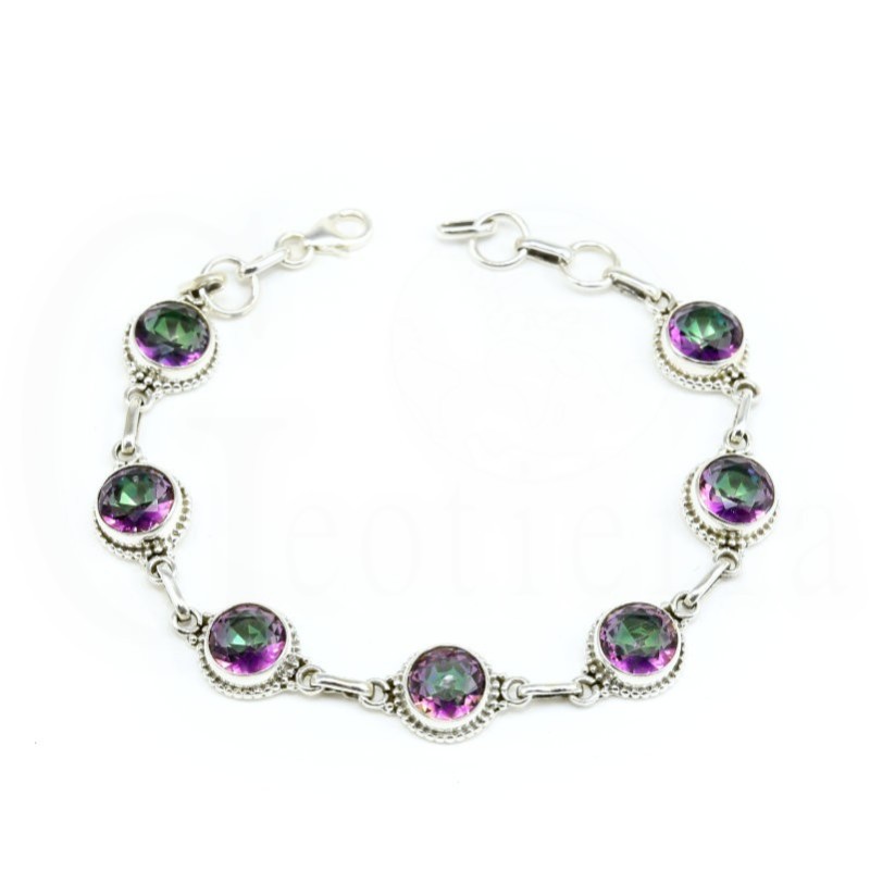 pulsera topacio mistico plata