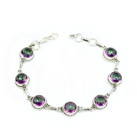pulsera topacio mistico plata