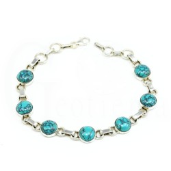 pulsera turquesa plata