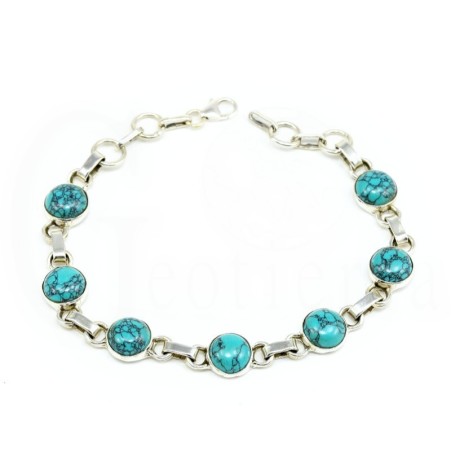 pulsera turquesa plata